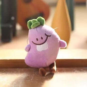 Eggplant Vegetable Miniature Plush Keychain Pp Cotton Stuffed Gift Teens For