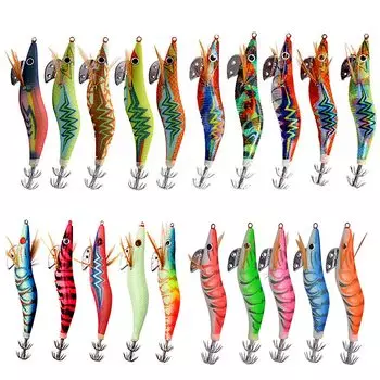 Egi Squid Fishing Luminous Sute Lure Set of 20 Octopus Egging Fishing Tools Bait Tree Egi Device Bigfin Squid Color No. 2.5 Нет. 3.0 (Смешанный Нет. 3.0-20
