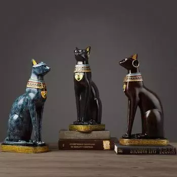 Египетская кошка, ремесло из смолы, винтажный домашний декор, Бастет, богиня, Бог, фараон, статуэтка, офисные украшения, подарок B