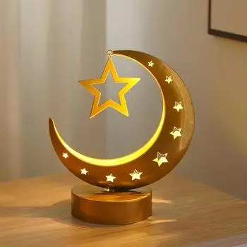 EID Mubarak Gold Moon Castle настольная лампа украшения 2024 Рамадан украшения спальня комната атмосфера огни фестиваль вечеринка декор