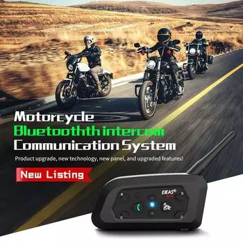 EJEAS V6 PRO+/PLUS мотоциклетный шлем Bluetooth рация 6 мотоциклистов расстояние 800 метров водонепроницаемый IP67