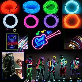 EL Neon Lights EL Light Neon Lights для вечеринок Halloween EL Wire 1M
