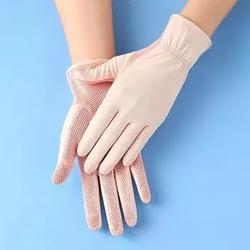 Elastic Driving Mesh Anti-UV Summer Ice Silk Mittens Sunscreen Gloves Driving Gloves B