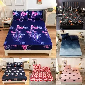 Elastic Fitted Sheet Rubber Band Polyester Bed Sheets Geometric Pattern Pillowcase Multiple Colors Available Mattress Cover Pillowcase 48x74cm