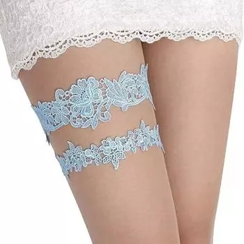 Elastic Lace Wedding Garter Set Lace Garters Belt Bride Women White Blue Black Garter чёрный