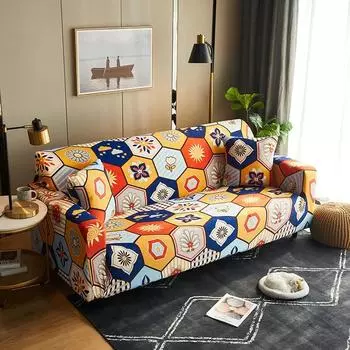 Elastic Magic Sofa Cushion Cover for Living Room Bohemian Printed Couch Slipcover for Sofas 1 2 3 4 Seaters Armchair Protector 1-seat 90-140cm
