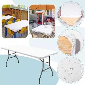 Elastic tablecloth, waterproof folding tablecloth, rectangular polyester tablecloth. Please note that this is not a table. One Size