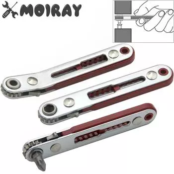 Elbow Head Mini Ratchet Wrench 90 Degree Offset Screwdriver Handle with Bit Set Dual Drive Head Ratchet Wrench Hand Tool 1 PC