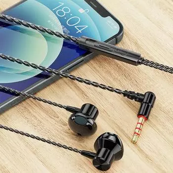 Elbow Plug Elbow Earphone with Mic Проводные игровые наушники Проводные наушники для мобильного телефона чёрный