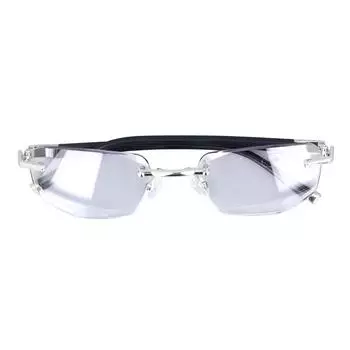 Elderly Presbyopic Glasses Blue Light Blocking Progressive Multifocus Rimless Men Glasses for 100 серебряный