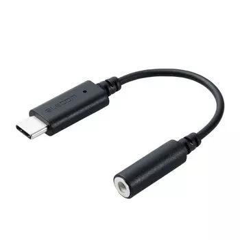 ELECOM Audio Adapter with DAC Black Compatibility with iPhone 16 USB-C & 3.5mm [Music/Call] [Verified Series] MPA-C35DBK