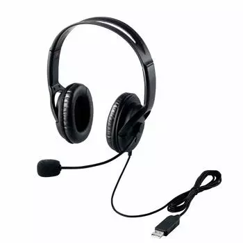 ELECOM Гарнитура Микрофон USB Бинауральный Накладной Одинарный Кабель 1,8 м HS-HP28UBK