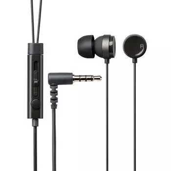 ELECOM iPhone6 iPhone6 Plus Compatible Smartphone Headphones Pole with Microphone Stereo Canal with Vol IN120 Black 3.54 EHP-SMIN120BK