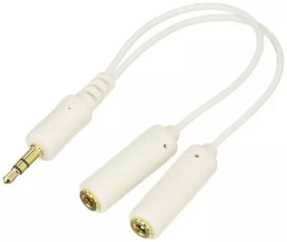 ELECOM Mobile Earphone Splitter Cable for iPod IPC-AS/WH белый
