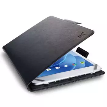 Elecom TB-08UHGFLBK Universal Tablet Case, Cover, Flip Case, Soft Leather, Thin Case, Free Angle, Hand Belt, 7.0 - 8.4 Inches, Black