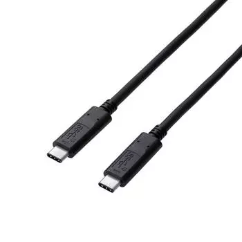 ELECOM USB Gen 2 USB Power Delivery 3A USB-C Cable, C-C, 0.5m, 3.1 Certified, Compatible, Output, Black, USB3-CCP05NBK