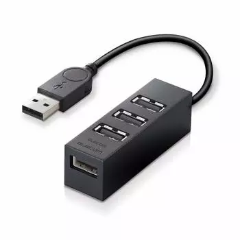 ELECOM USB Hub Bus Powered 4 Ports 10cm with Magnet Functionalism and Other Laptops Compatible with Nintendo Switch Black 2.0 MacBook/Surface