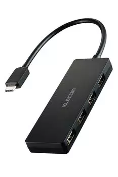 Elecom USB-концентратор USB2.0 USB-C соединение 4 порта питание от шины 15 см кабель черный U2HC-H040BK