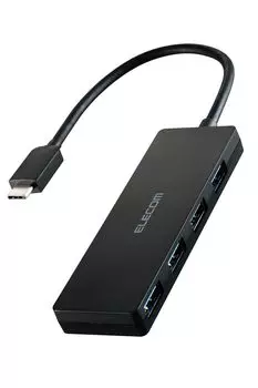 Elecom USB-концентратор USB3.2 (Ген1) 5 Гбит/с USB-C соединение 4 порта шина питания 15 см кабель черный U3HC-H040BK