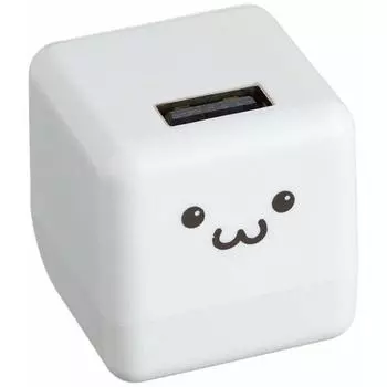 ELECOM USB-зарядное устройство 9 Вт USB-A x 1 для аудиоустройств кубического типа с белым экраном AVA-ACUBN003F1