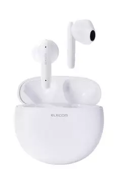 ELECOM беспроводные наушники Bluetooth стильные круглые сенсорное управление совместимые с внутренним ухом автоматическое сопряжение зарядка белые 5.3 SBC/AAC Type-C белый