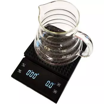 Electonic Kitchen Scale with Timer Smart Digital Coffee Scale Household Food Scale Precision Scale Weight Scale 3KG/0.1g Black