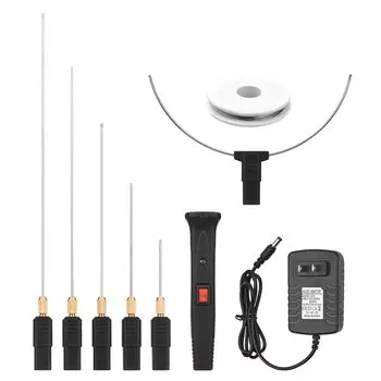 Electric Foam 24W Handheld Electric Foam Cutter Kit with 5 Straight Tips and 1 Arch Thermostatic Portable Foam Cutting Hot Wire Styrofoam Cutting