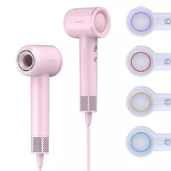 Electric Hair Dryer High Speed Blow Drier Professional Negative Ion Hair Care Hairdryer Noise Reduction Constant Temperature us розовый