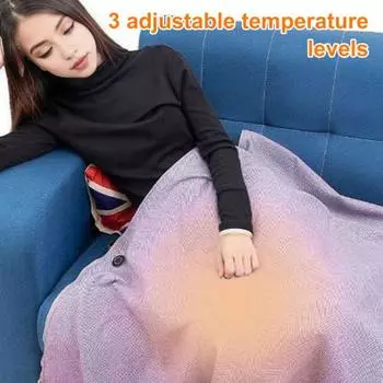 Electric Heated Shawl Blanket Adjustable Temperature Control Rapid Heating Technology Zipper Design USB Heated Blanket светло-серый