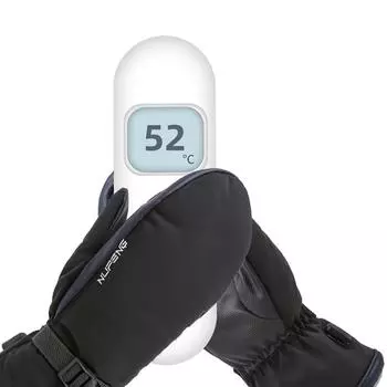 Electric Heating Gloves Cold-Proof Electric Heated Gloves Waterproof 3 Gear Temperature for Climbing Hiking Cycling Large