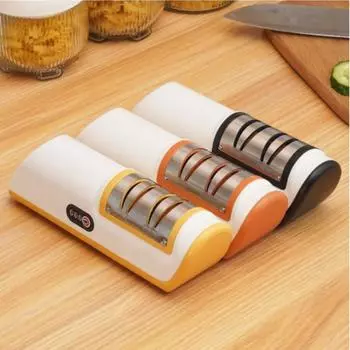 Electric Knife Sharpener Multifunctional Fully Automatic Household Small Knife Sharpener Quick Sharpening Anti-Slip Kitchen Tool L чёрный