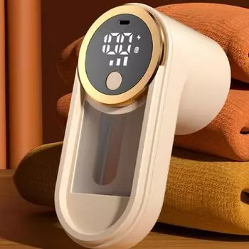 Electric Lint Remover Portable Digital Display Hairball Trimmer Home Fabric Shaver Rechargeable Fluff Pellet Remover for Sweater белый