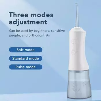 Electric Portable Water Dental Flosser Teeth Picks 3 Modes 360°High Frequency Pulse 4 Detachable Jets 300ML Capacity Teeth Clean чёрный