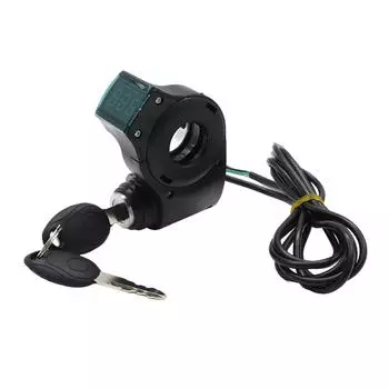 Electric Scooter Thumb Throttle with LCD Display Electric Scooter Voltage Display with Key Lock for Electric Scooters