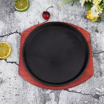 Electric Skillet Korean Grill Pan Pans Stovetop Non Stick Barbecue Trays Wooden