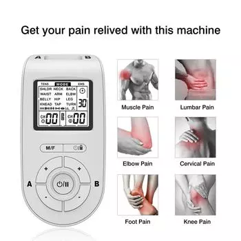 Electric Tens Muscle Stimulator Ems Acupuncture Face Body Massager Digital Therapy Herald Massage Set Body Electrostimulator бежевый