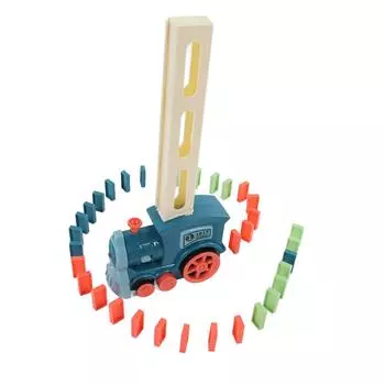 Electric Train Blocks Toy Educational Funny Interesting Automatic Building Train Blocks for Kids синий