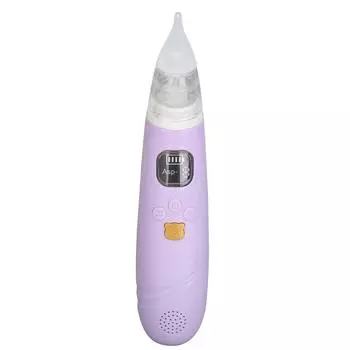 Electronic Infant Nose Aspirator Adjustable Suction Level Music Light Soothe Function Automatic фиолетовый