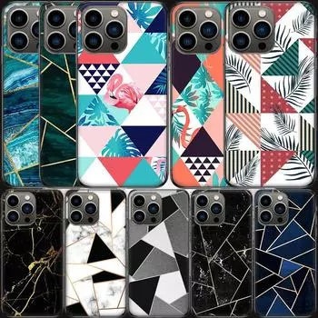 Electroplate Geometric Marble Phone Case For Apple Iphone 13 12 Mini 11 14 Pro Max Cover SE 2020 X XS XR 8 7 6 6S Plus 5 5S Shel iPhone 13