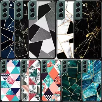 Electroplate Geometric Marble Phone Case For Samsung A15 A25 A35 A55 Galaxy A70S A50S A30S A30 A40 A71 A51 A41 A31 A21 A11 A01 A Samsung A35 5G