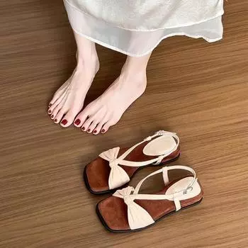 Elegant bow platform open-toed sandals women s summer new with skirt soft-soled wedge sandals 35