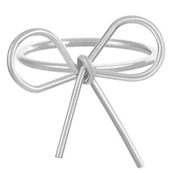Elegant Bowknot Rings Adjustable Size Rings Bow Finger Rings Decoration Handmade Jewelry Stylish Accessory for Parties серебряный