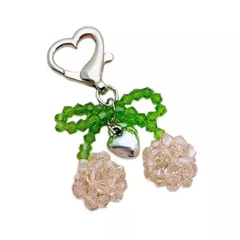 Elegant Crystal Beaded Bowknot Keyring Sweet Cherry Bowknot Key Chain with Crystal Beads Personalized Keyrings Ornament 1 розовый