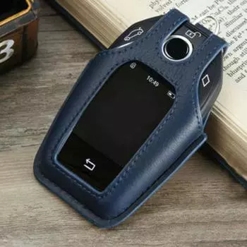 Elegant Leather Remote Key Fob Case for BMW 2016 2017 7 Series G11 G12 Display Reliable Protection with a Touch of Class чёрный