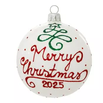 Elegant Merry Christmas 2025 Memorial Keepsake Ball - Holiday Decor, Gift For Family, Personalized Memorial Decoration One Size белый
