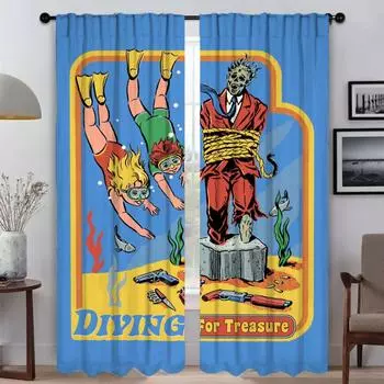 Elegant Room Curtains for Camera Child Student Stay Positive Window Curtain Partition Home Interior Curtains 2 Pieces Shades W50xH70cmx2pcs-CL