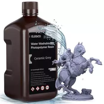 ELEGOO 3D Printer Resin 2KG 405nm UV Curing Water Washable Resin серый