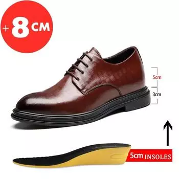 Elevator Shoes Men Dress Shoes 3/6/8 cm Men Formal Shoes Winter/Spring Classic Business Luxury Men Oxfords Footwear Suit 37
