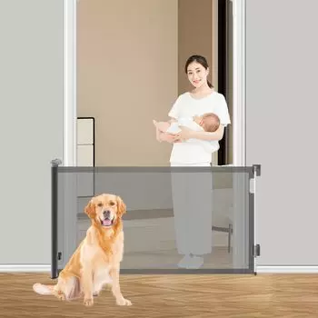 Elf Baby Baby Gate Roll Максимальная ширина установки 200 см Максимальная ширина установки 2 м Высота 88 см Супер длинные над лестницей Широкие ворота Раздвижные Нет серый