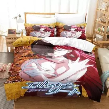 Elfen Lied Bedding Set Single Twin Full Queen King Size Bed Set Aldult Kid Bedroom Duvetcover Sets 3D Print Kawaii EU Single 135x200cm